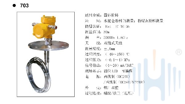 慧博新銳HBRD703導波雷達物位計選型說明書